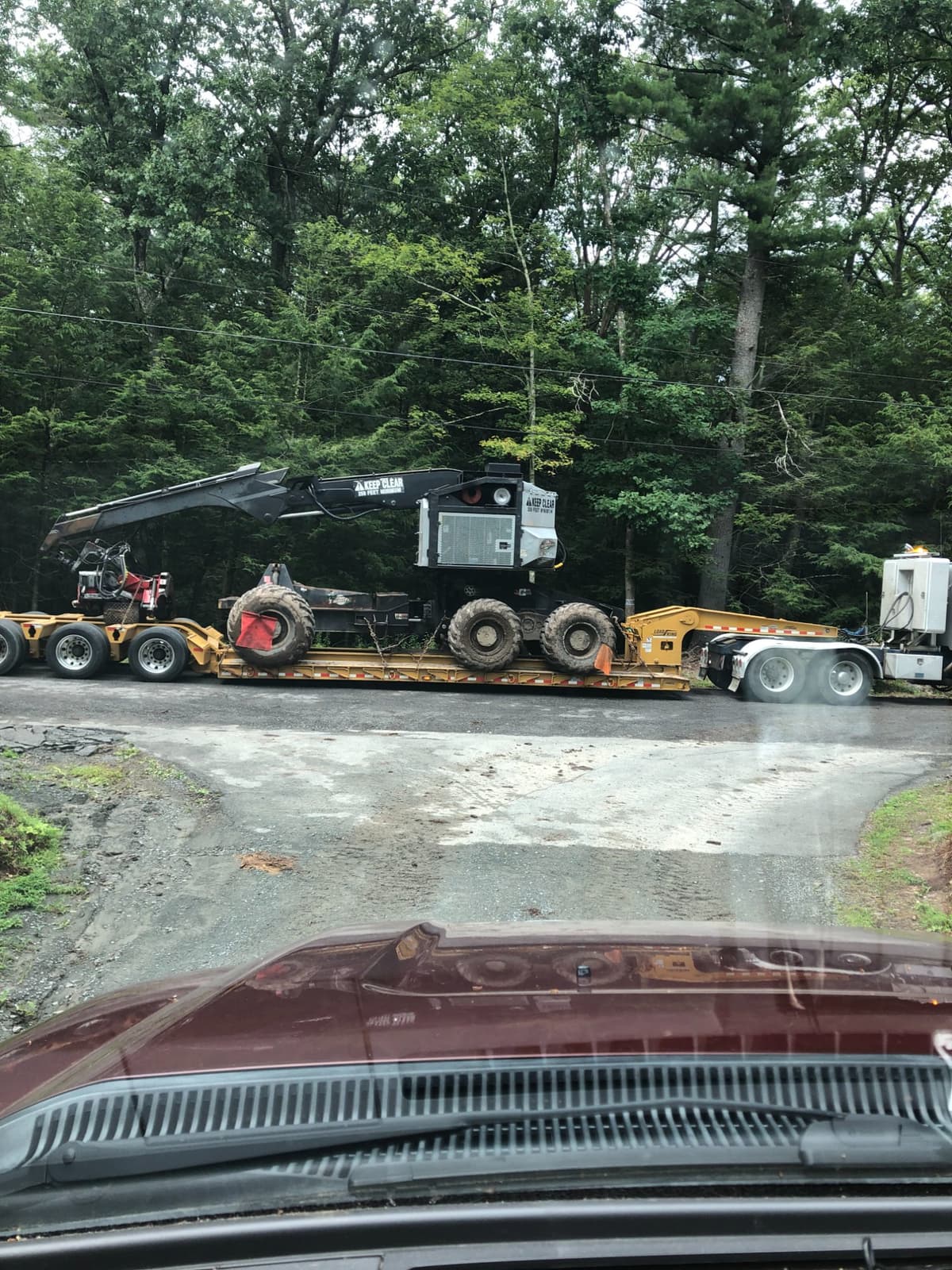 EFP wheeled harvester being transported to a job site in New York